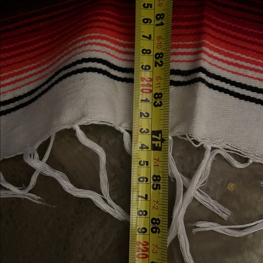 Mexican Serape Vibrant Multi-Colored 84 L X 60 1/2 Full Size Blanket Fringes - Picture 7 of 14